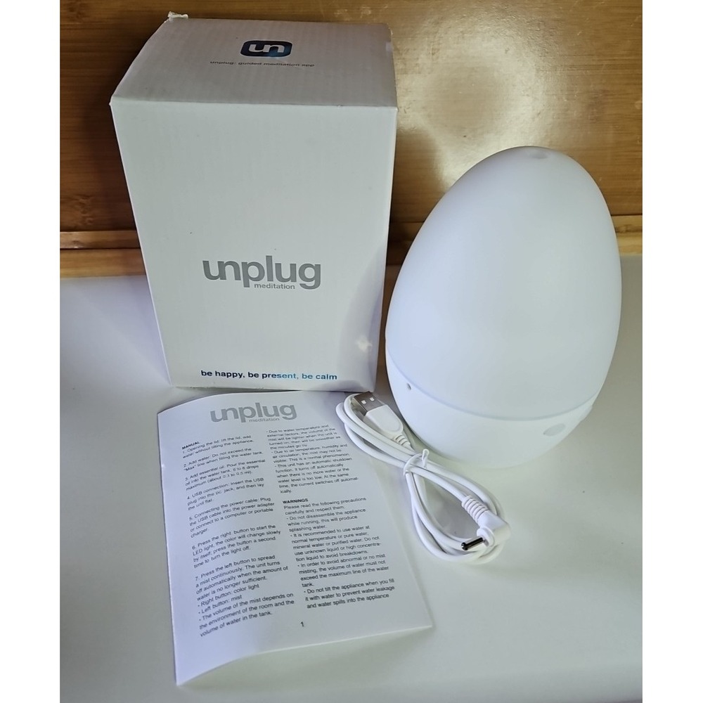 UNPLUG Meditation Ultrasonic Aromatherapy Diffuser Essential Oil Humidifier *NIB